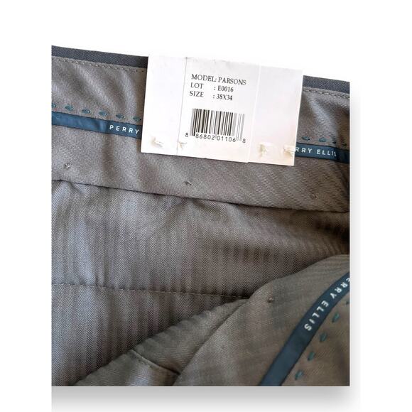 Perry Ellis Portfolio Modern Fit Dress Suit Pants | 38 x 34 Grey NEW - Picture 5 of 10